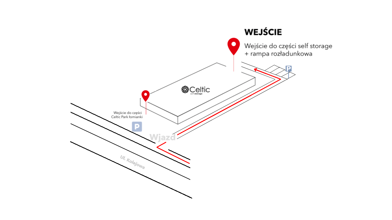 Mapa dojazdu do Celtic Self Storage Łomianki